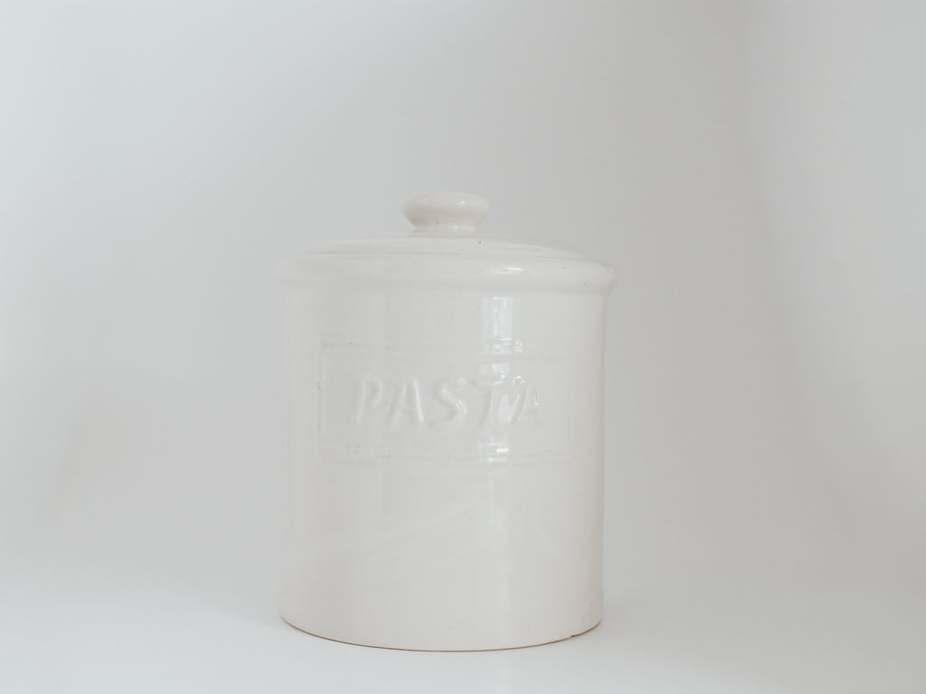 Pasta fajancekrukke med låg | Vintage