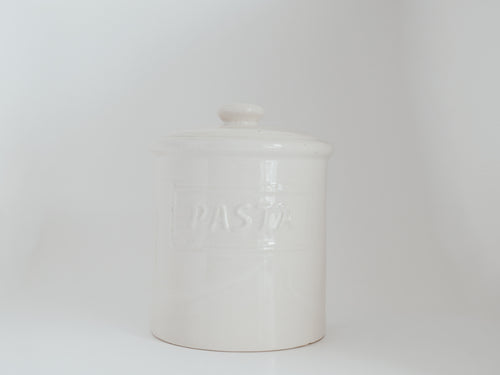Pasta-fajancekrukke med låg | Vintage