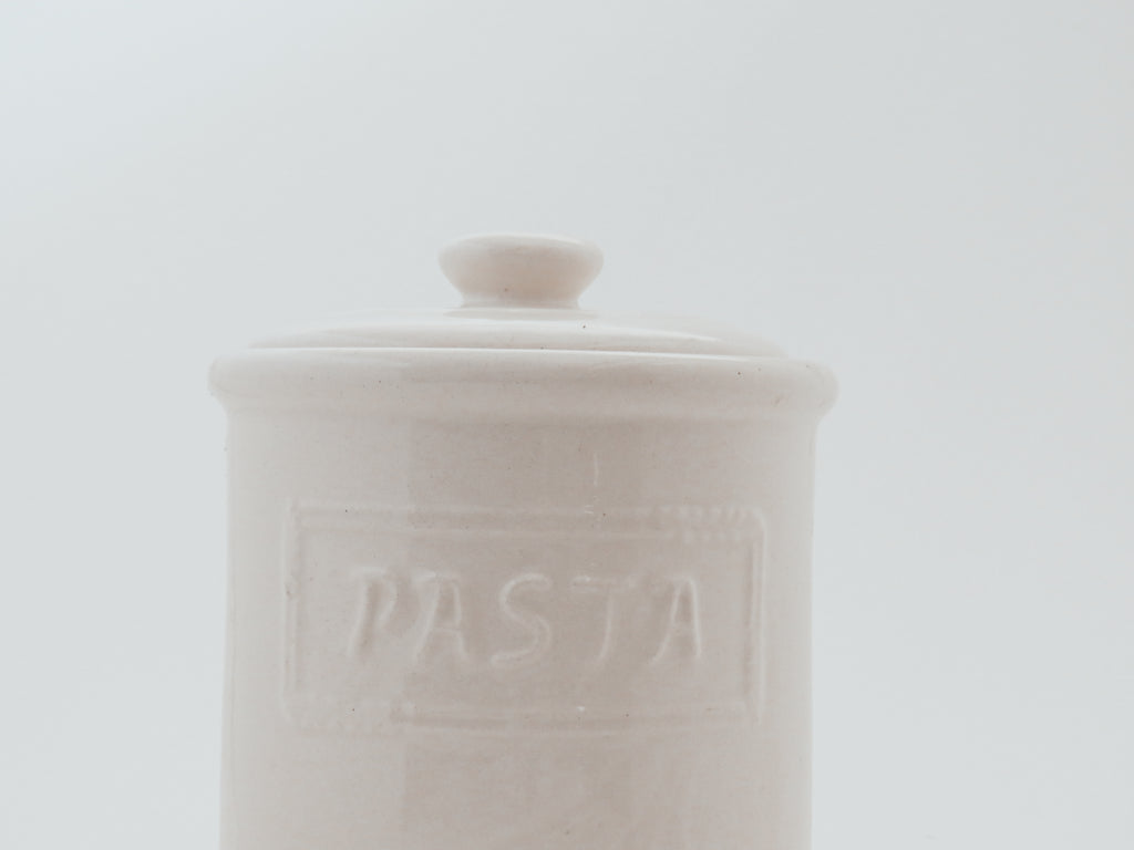 Pasta fajancekrukke med låg | Vintage