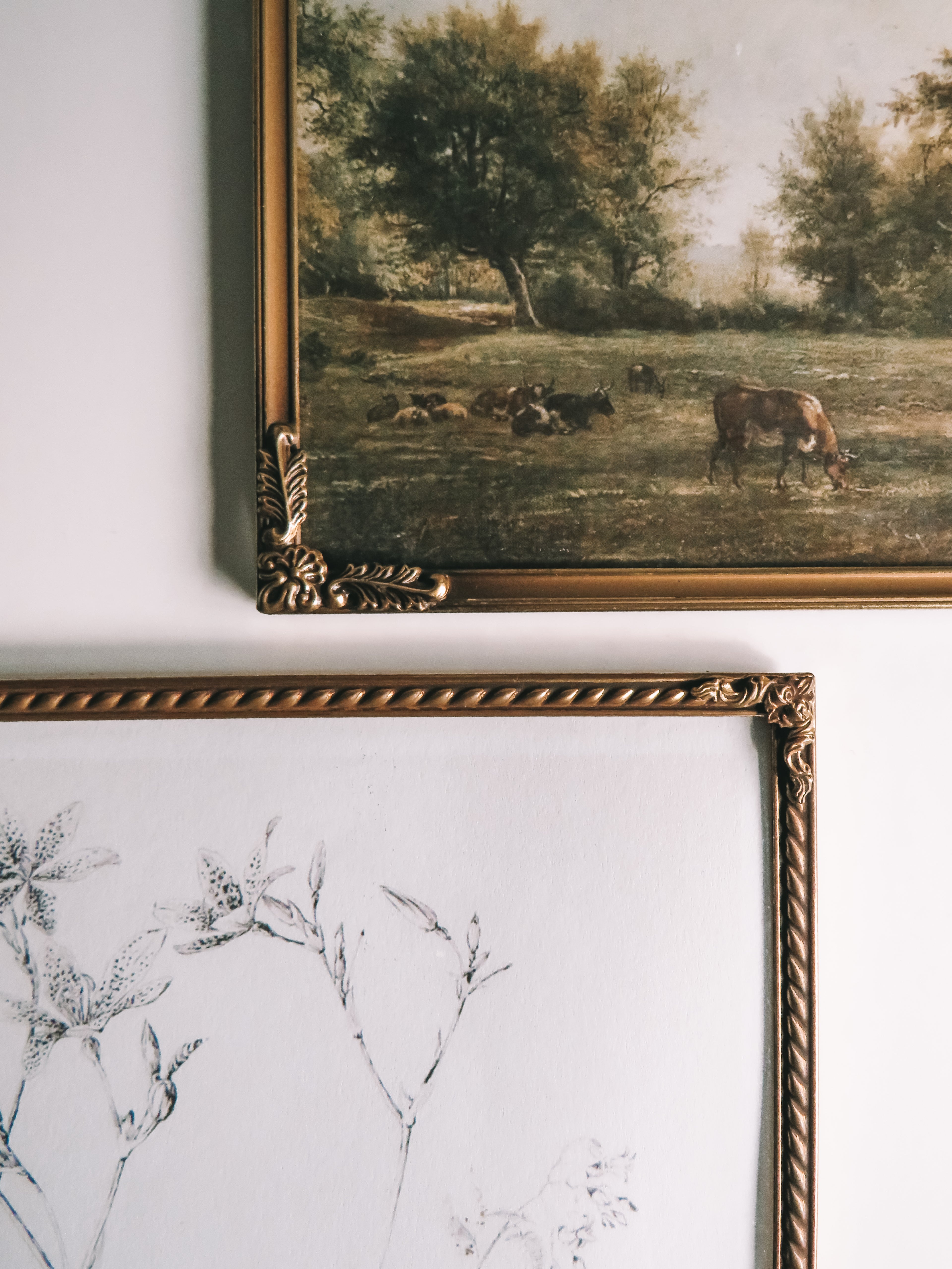 Vintage messingramme med buet glas | 18 × 24 cm