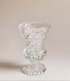 Vintage Cut Crystal Vase | Ornate Pedestal
