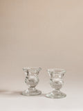 Vintage lysestager i glas | Par i urneform