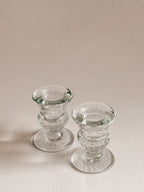 Vintage lysestager i glas | Par i urneform