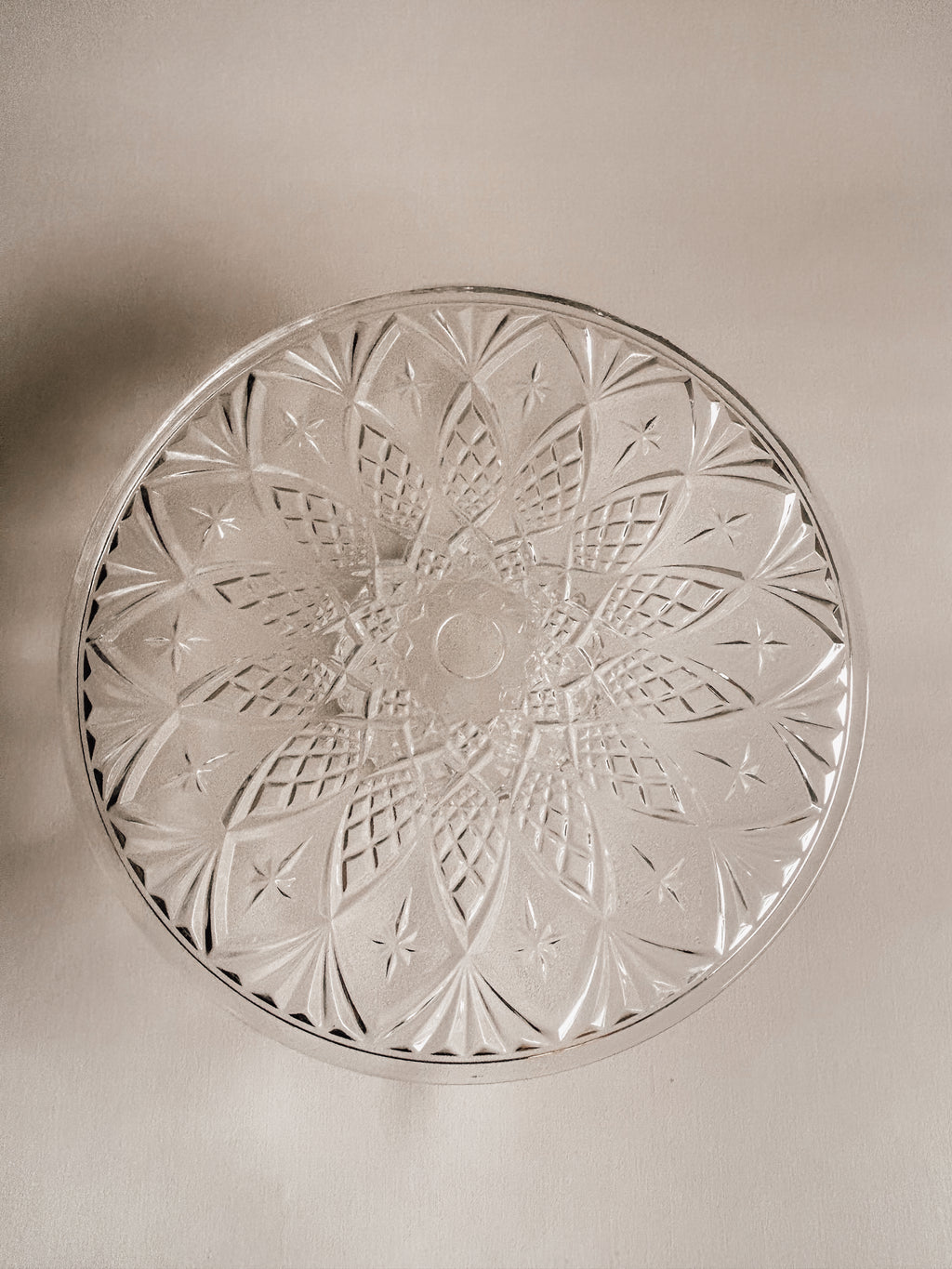 Fransk vintage krystalkageholder | Solstrålemønster