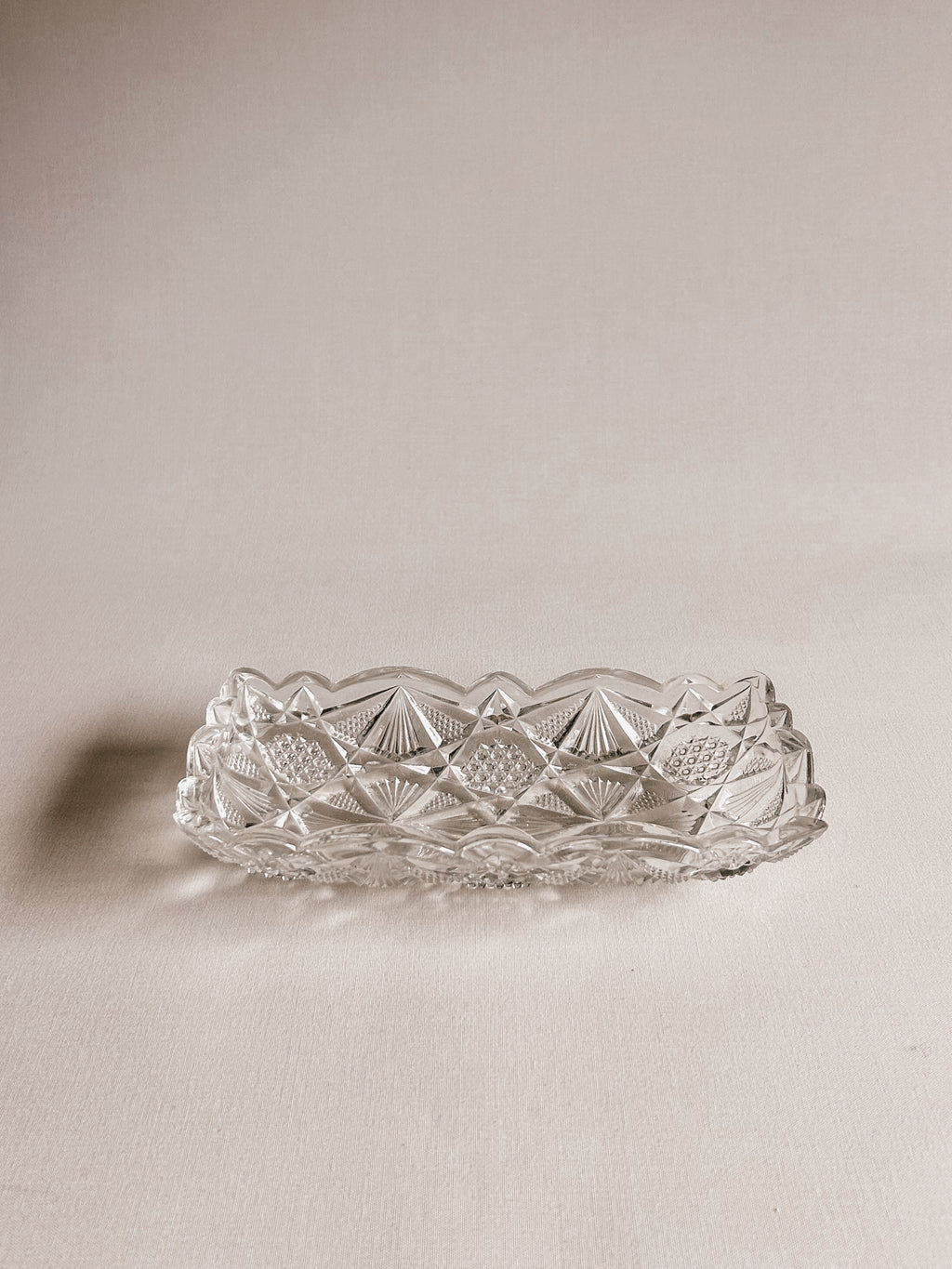 Vintage glasmiskefat | Geometrisk stjernemønster