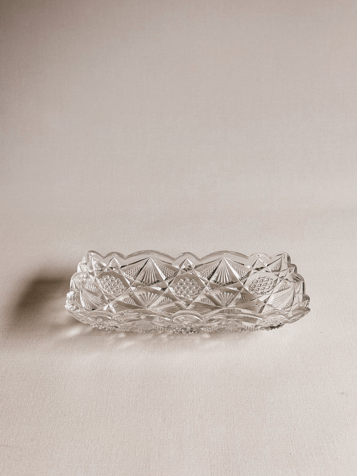 Vintage glasmiskefat | Geometrisk stjernemønster