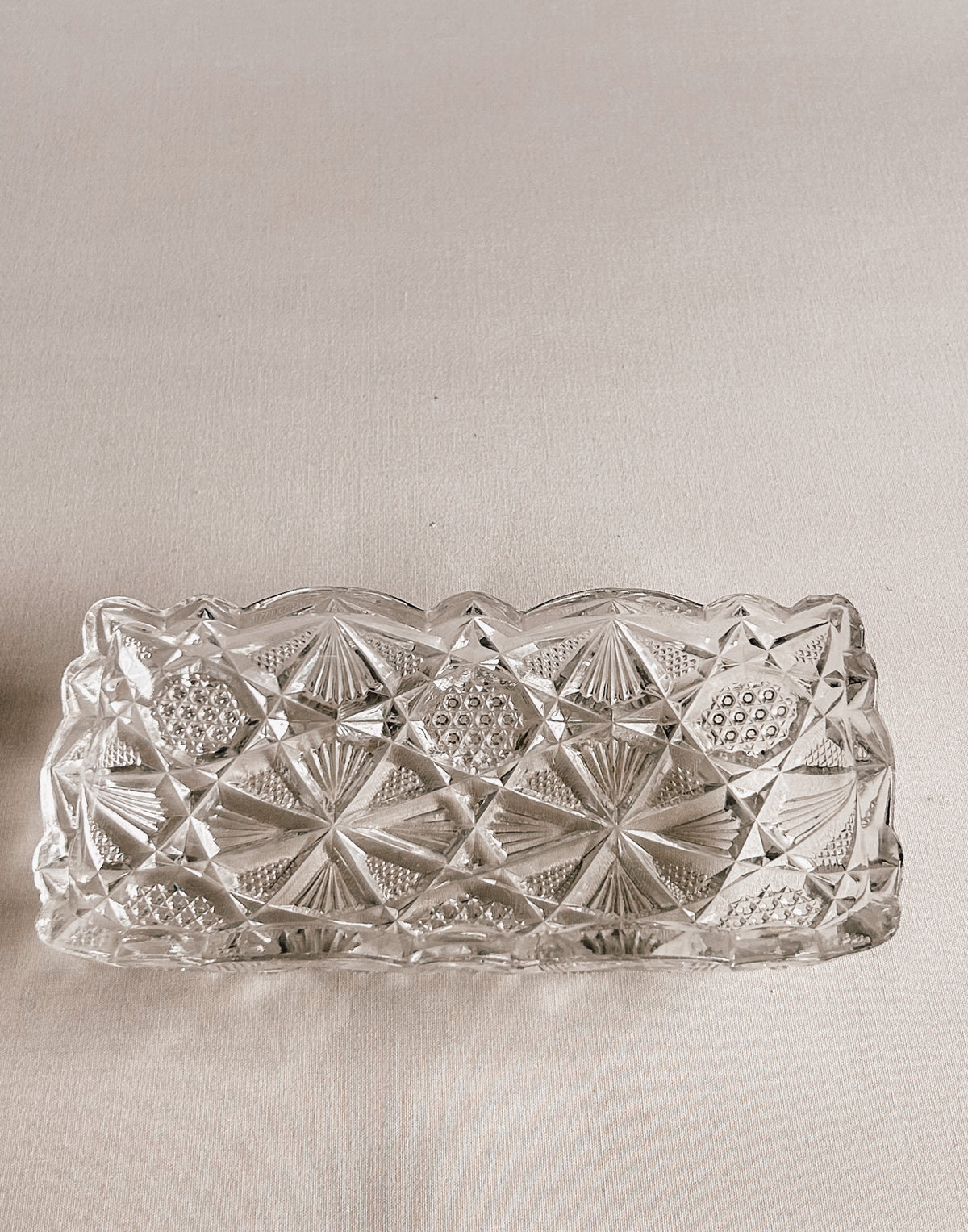 Vintage glasmiskefat | Geometrisk stjernemønster