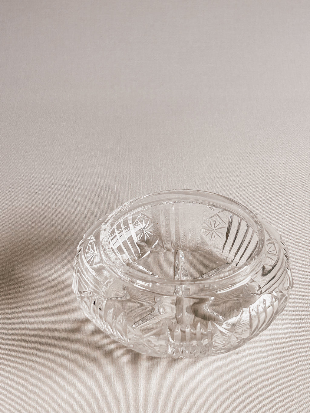 Vintage Crystal Trinket Dish | Starburst Pattern