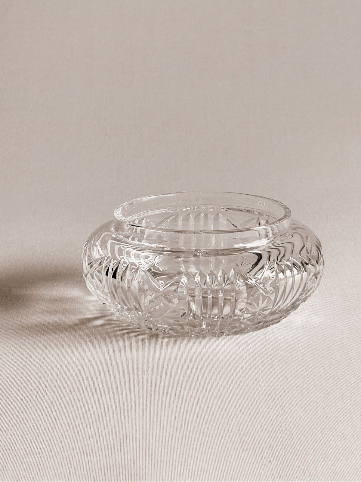 Vintage Crystal Trinket Dish | Starburst Pattern