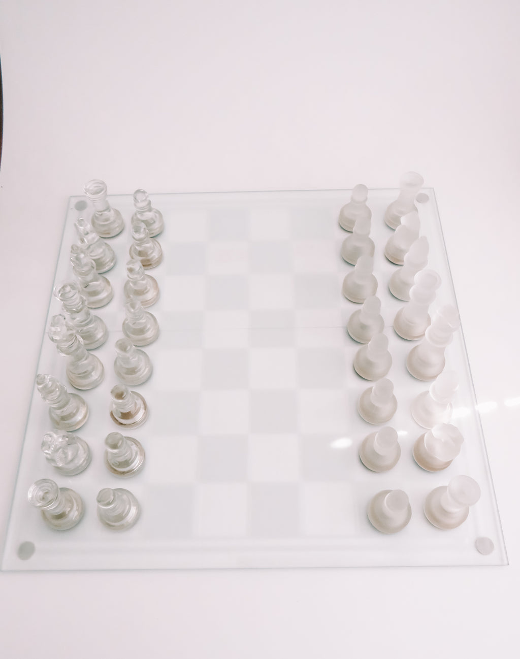 Skakspil | Klar & matteret glas