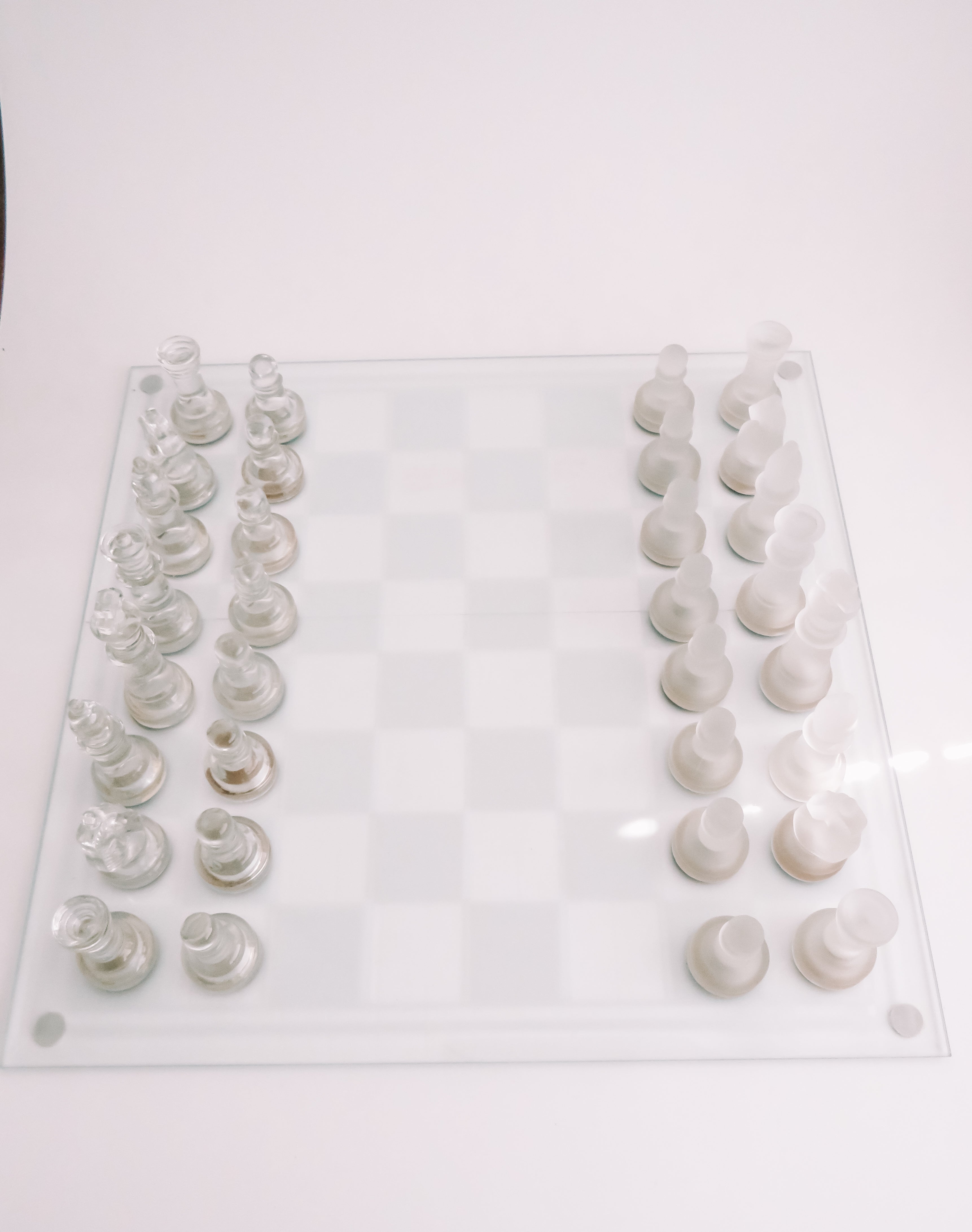 Skakspil | Klar & matteret glas
