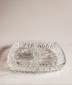 Vintage italiensk serveringsfad i glas | Solstrålemønster