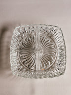 Vintage italiensk serveringsfad i glas | Solstrålemønster