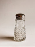 Vintage sukkerstrøer i glas | Diamantstribet mønster
