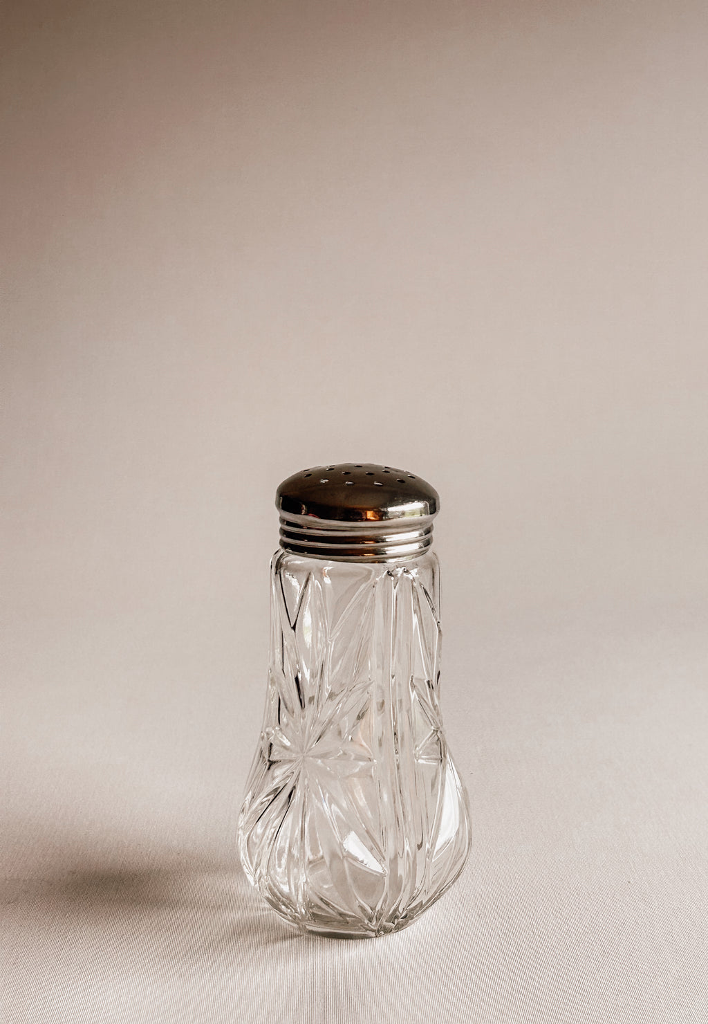 Vintage sukkerstrøer i glas | Stjernemønster