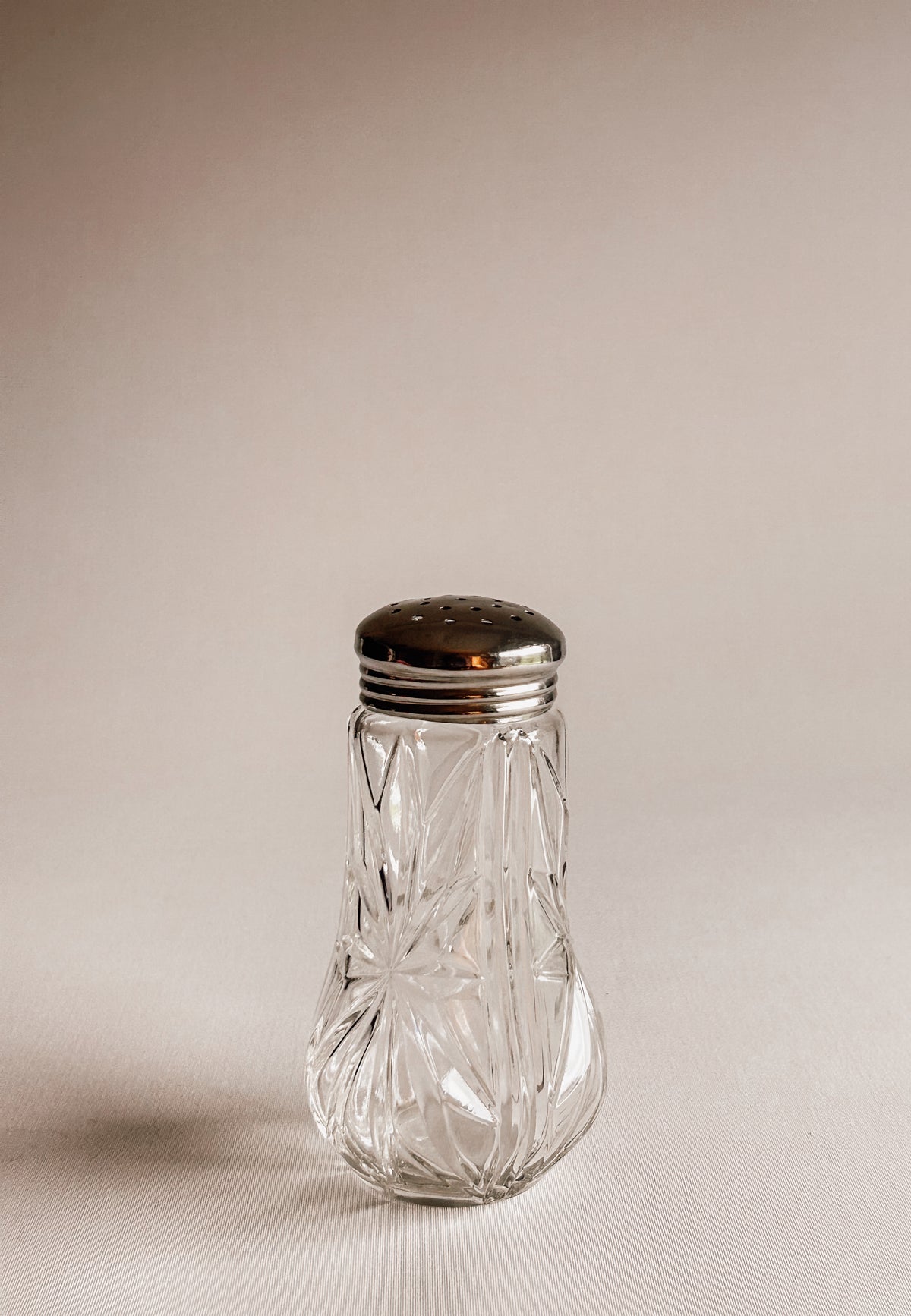 Vintage sukkerstrøer i glas | Stjernemønster