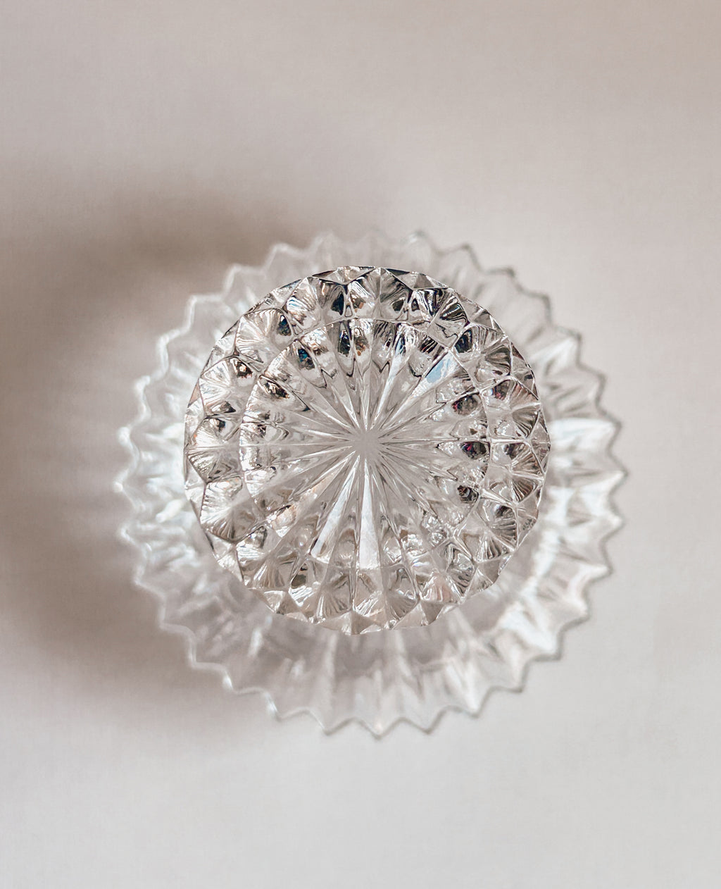 Vintage fransk Cristal d'Arques karaffel | Rillet krystaldesign