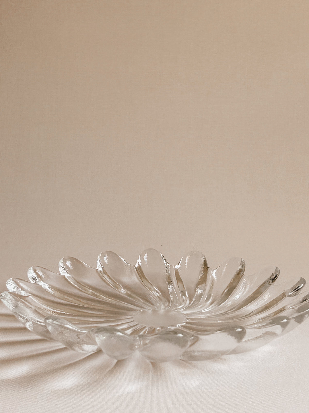 Vintage tyske serveringsfade i Walter-glas | Spiralmønster – sæt med fire