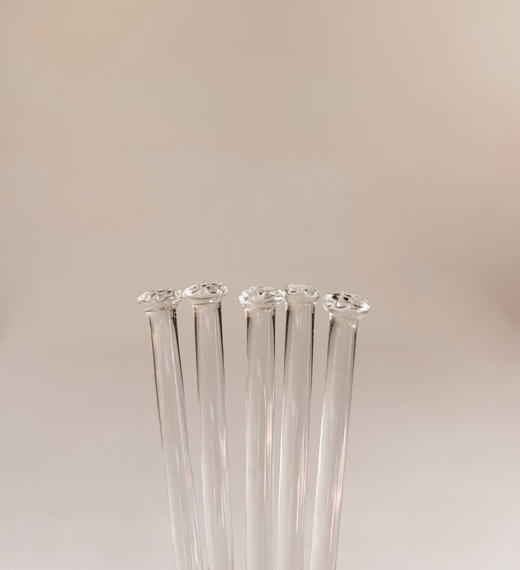 Classic Glass Cocktail Stirrers | Set of 6