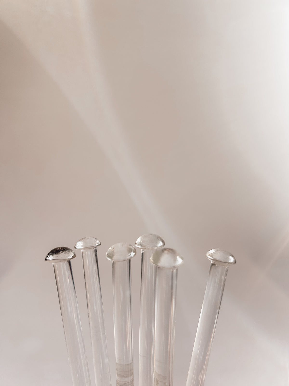 Cocktailrør i glas | Rillet design, sæt med 6