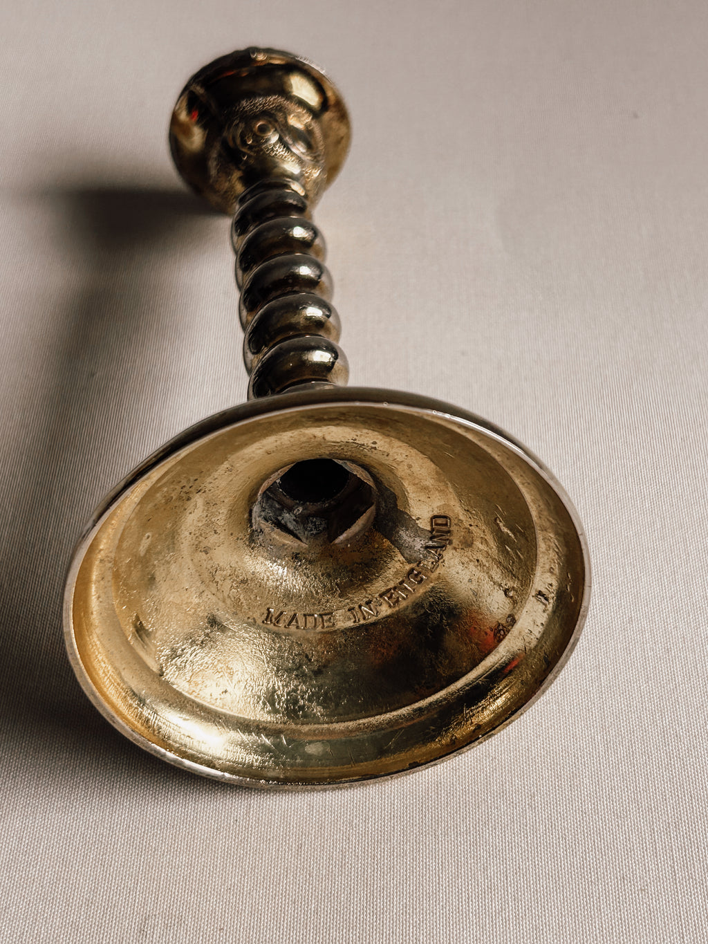 Vintage English Candlestick | Ornate Twisted Stem