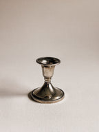 Vintage Silver-Tone Candlestick | Beaded Detail