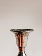 Vintage Silver-Tone Candlestick | Beaded Detail