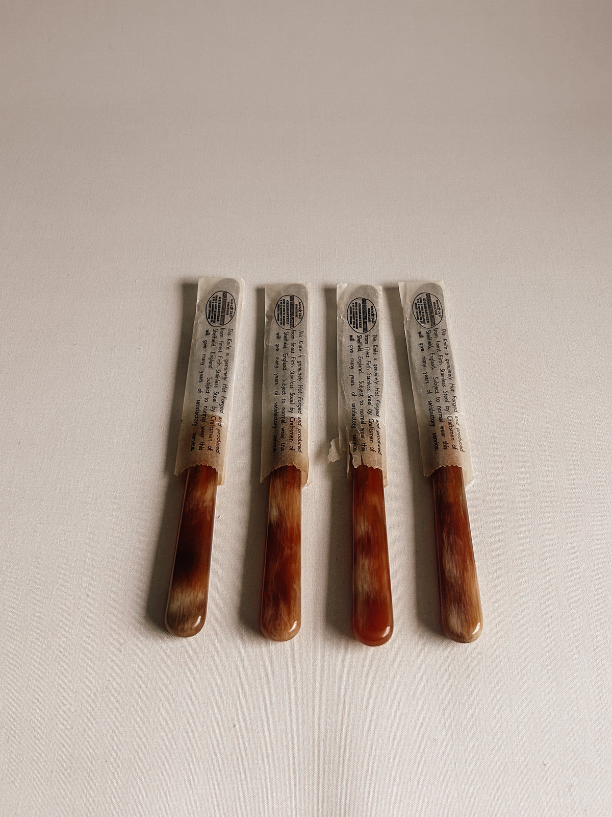 Vintage DuraCut Sheffield Knives | Set of Four with Original Sleeves
