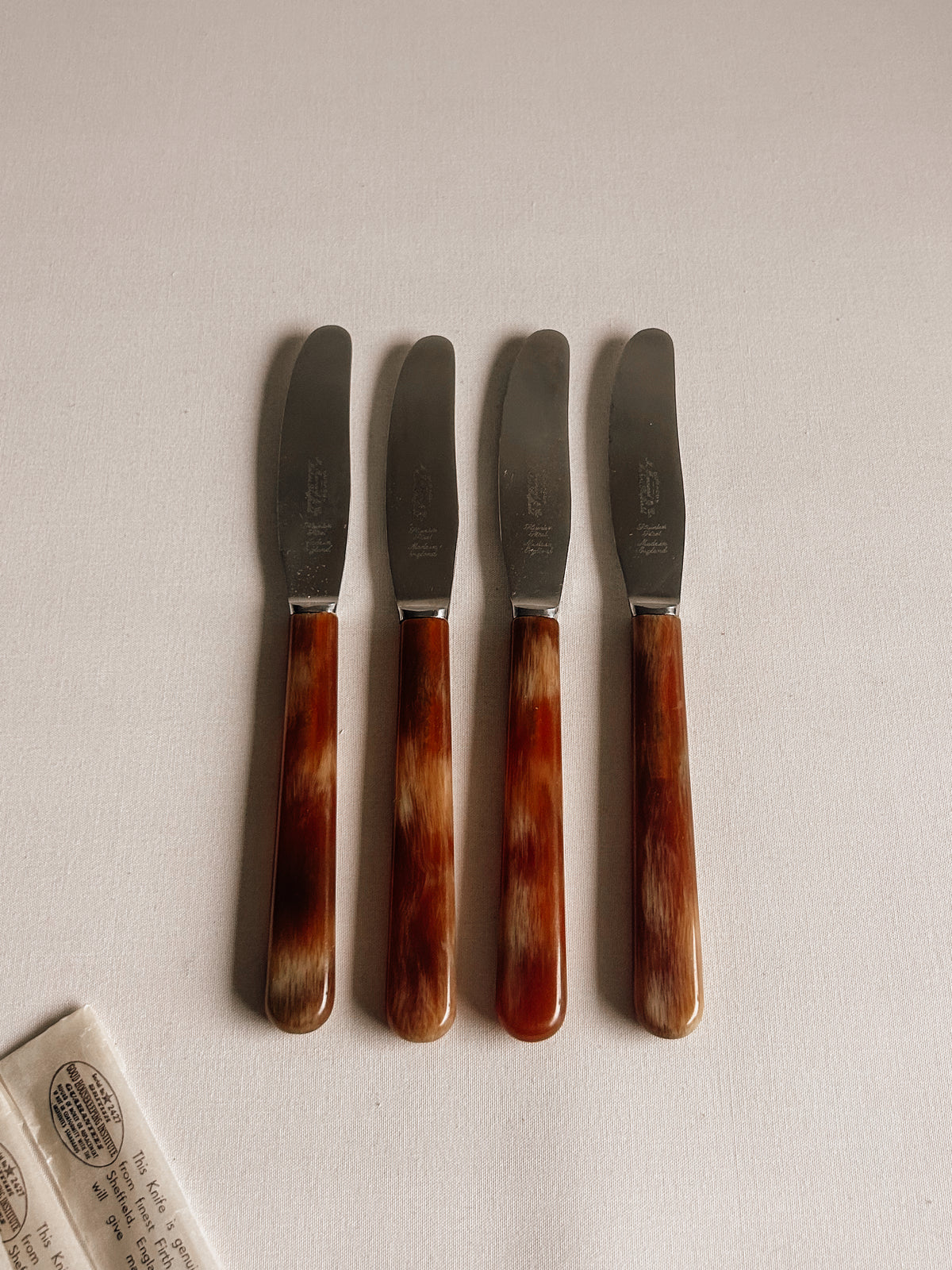 Vintage DuraCut Sheffield Knives | Set of Four with Original Sleeves