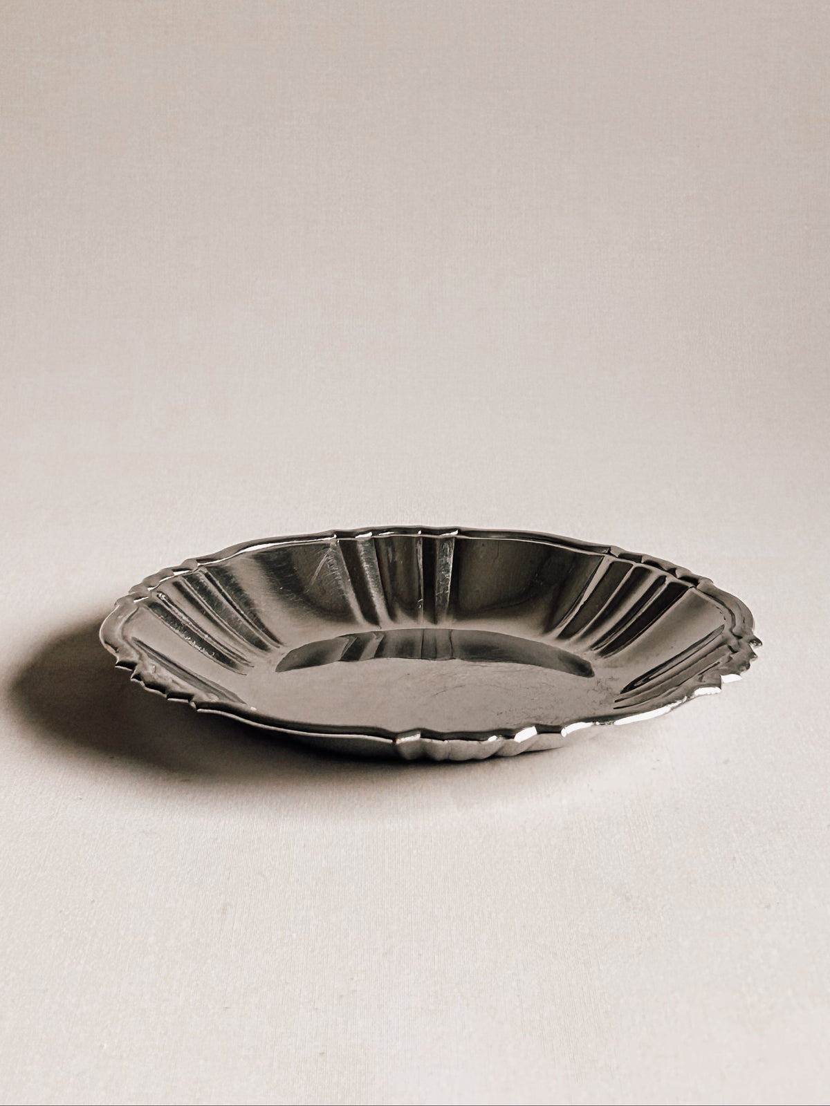 Vintage sølvbelagt skål | Dansk rillet design