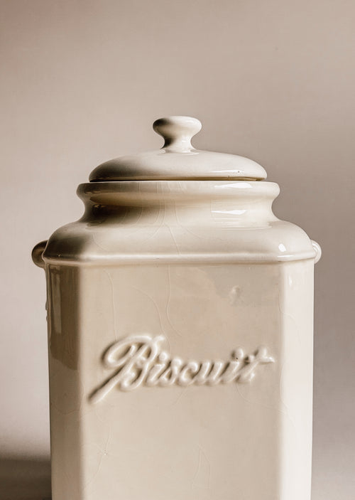 Vintage kiksglas i keramik | Cremehvid